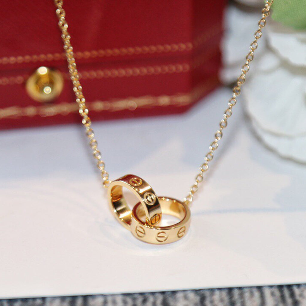 [Resenly Jewelry]LOVE DOUBLE RING NECKLACE