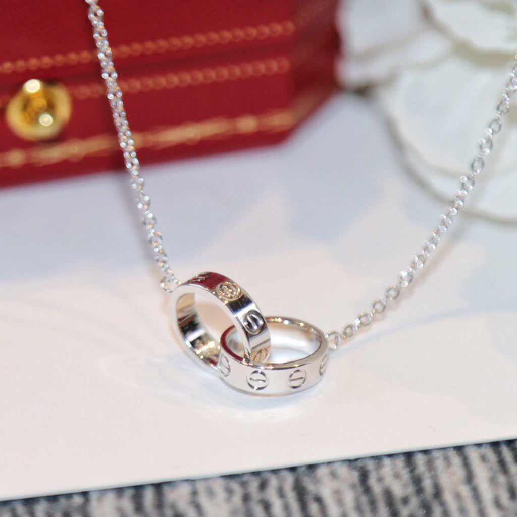 [Resenly Jewelry]LOVE DOUBLE RING NECKLACE