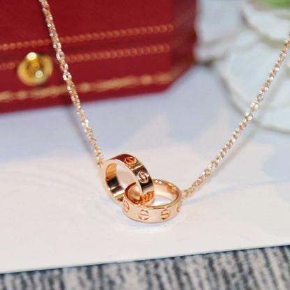 [Resenly Jewelry]LOVE DOUBLE RING NECKLACE