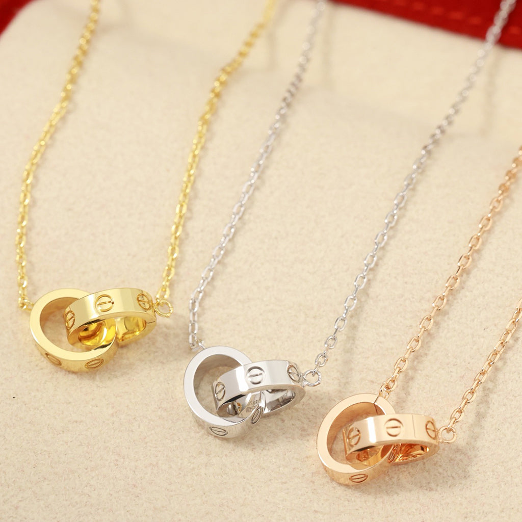 [Resenly Jewelry]LOVE DOUBLE RING NECKLACE