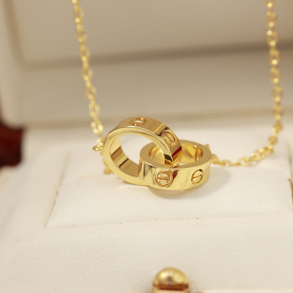 [Resenly Jewelry]LOVE DOUBLE RING NECKLACE