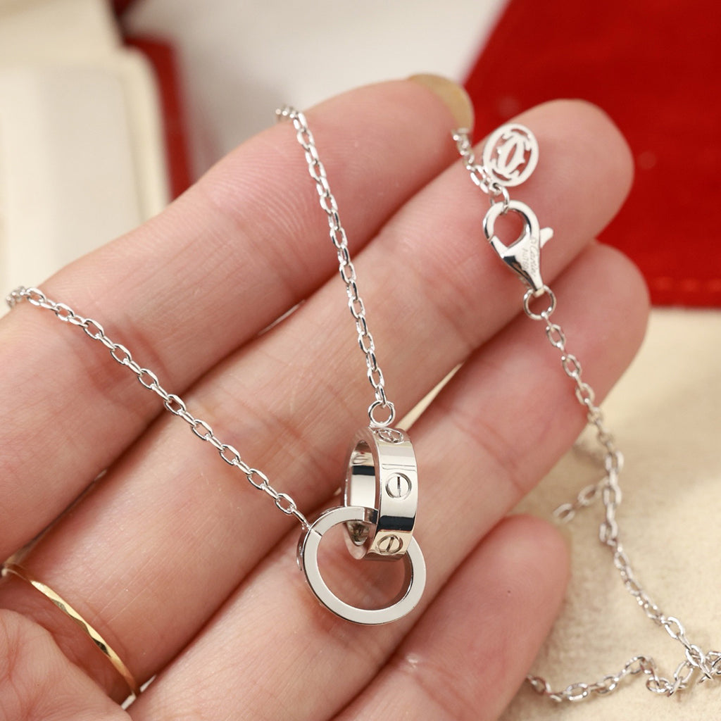 [Resenly Jewelry]LOVE DOUBLE RING NECKLACE