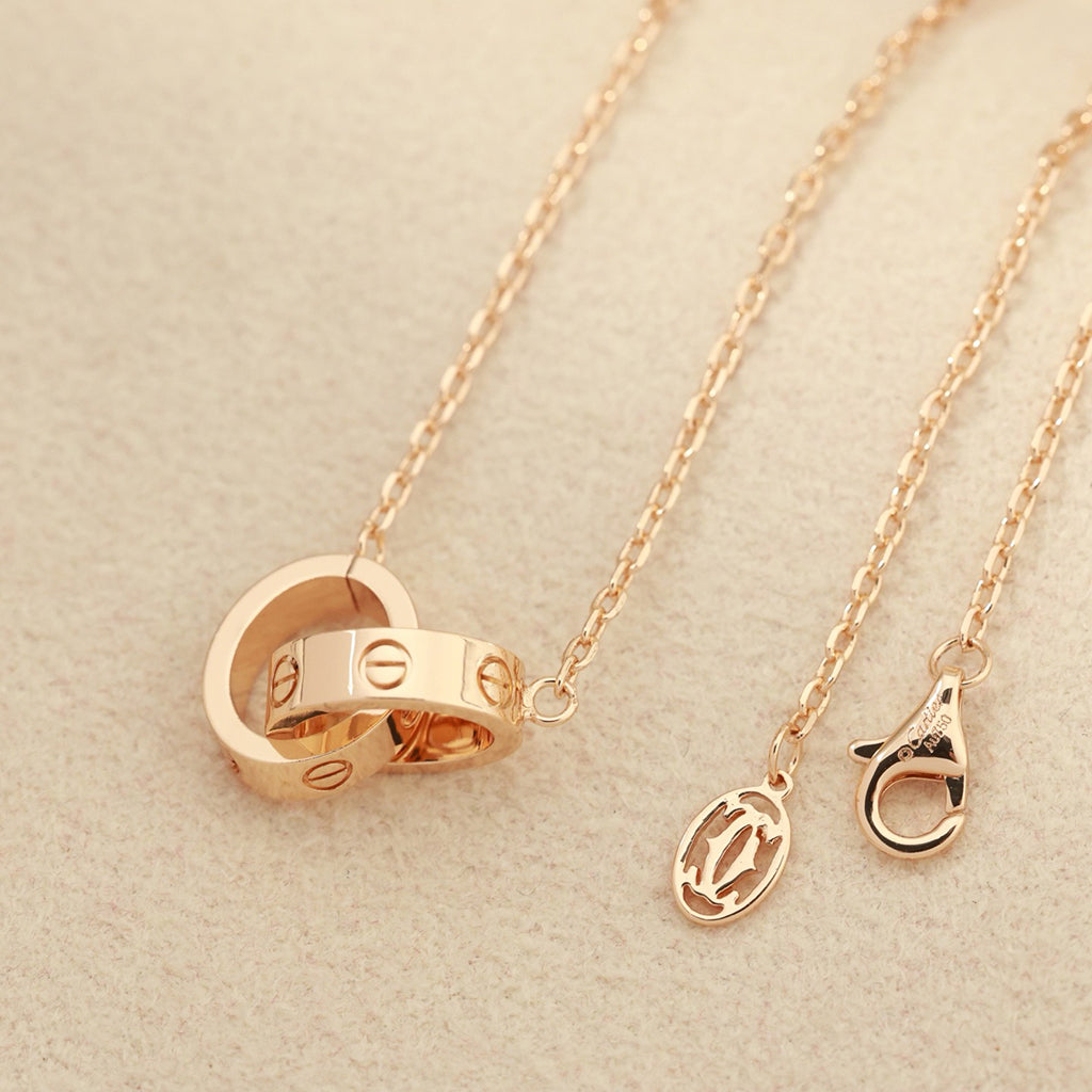 [Resenly Jewelry]LOVE DOUBLE RING NECKLACE