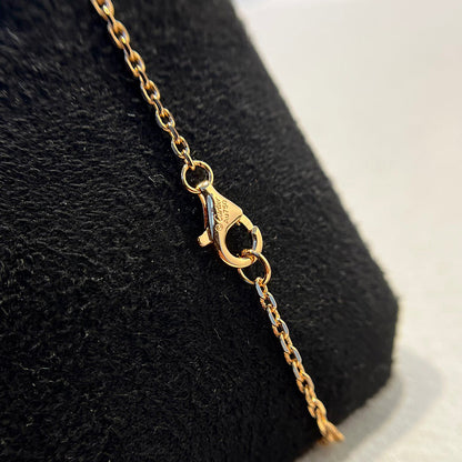 [Resenly Jewelry]LOVE DOUBLE RING HALF DIAMOND NECKLACE