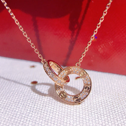 [Resenly Jewelry]LOVE  FULL DIAMOND PENDANT NECKLACE