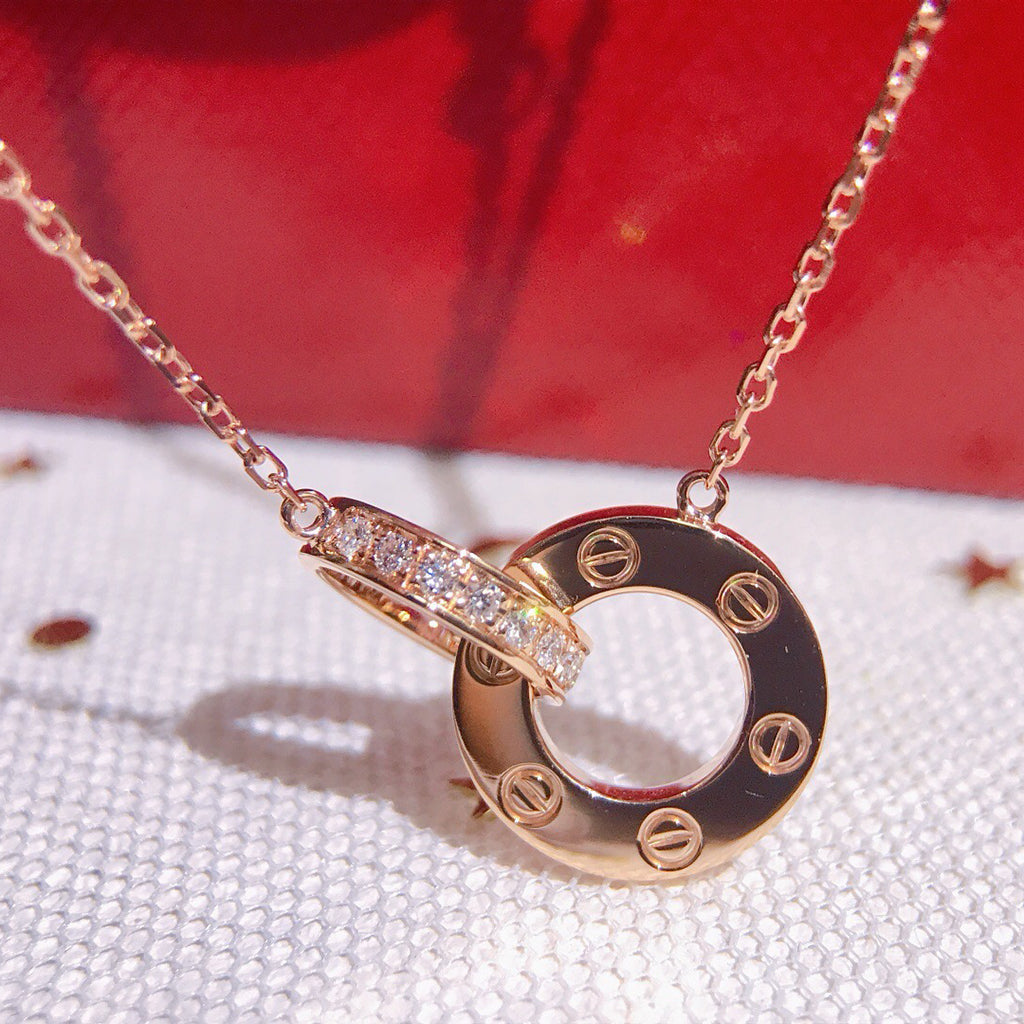 [Resenly Jewelry]LOVE  FULL DIAMOND PENDANT NECKLACE