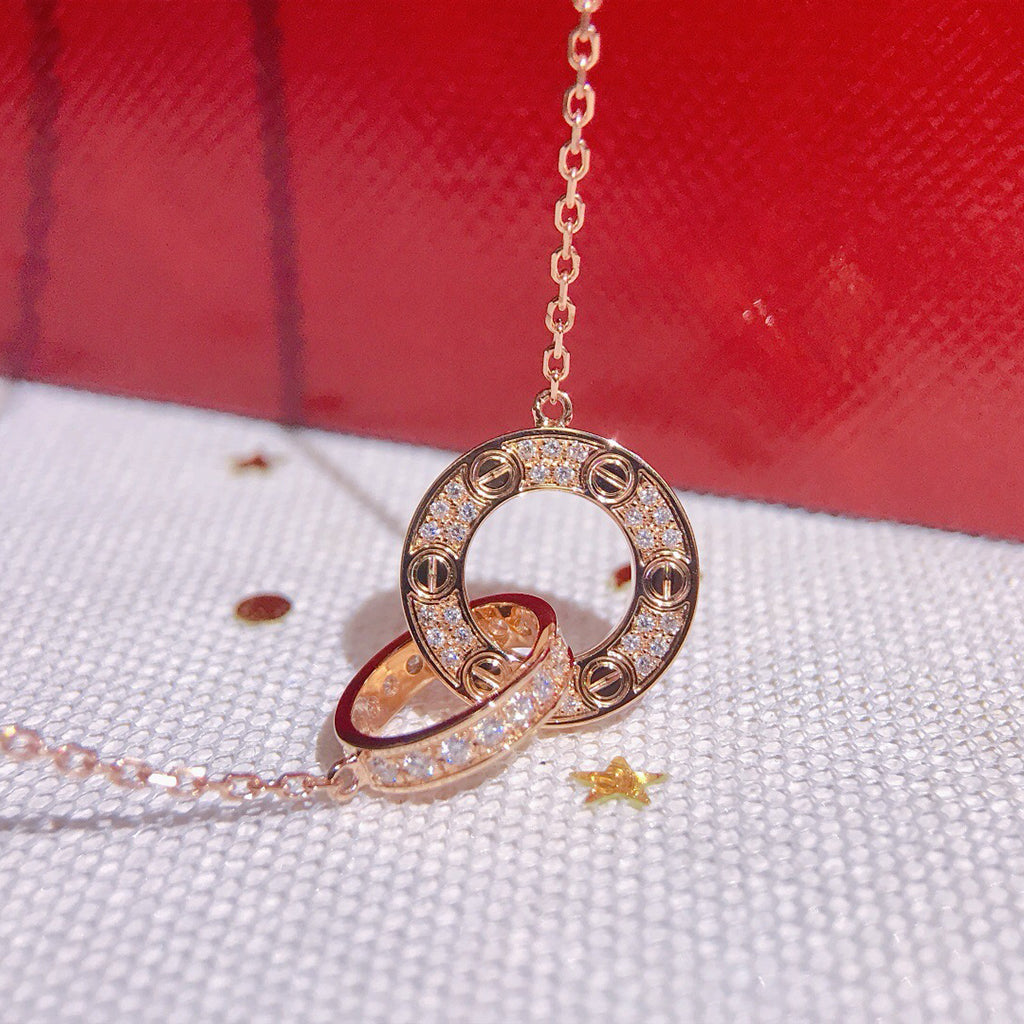 [Resenly Jewelry]LOVE  FULL DIAMOND PENDANT NECKLACE