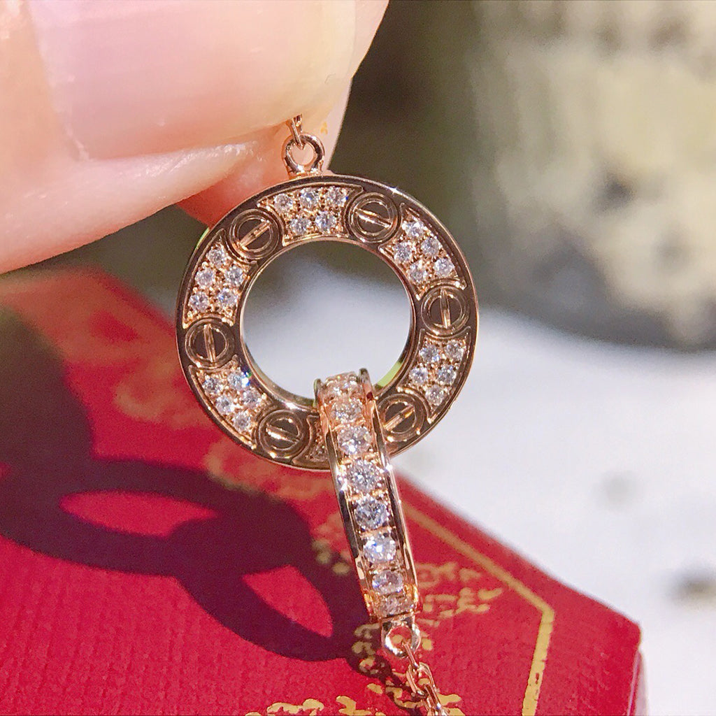 [Resenly Jewelry]LOVE  FULL DIAMOND PENDANT NECKLACE