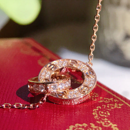 [Resenly Jewelry]LOVE  FULL DIAMOND PENDANT NECKLACE
