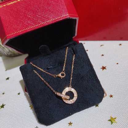 [Resenly Jewelry]LOVE  FULL DIAMOND PENDANT NECKLACE