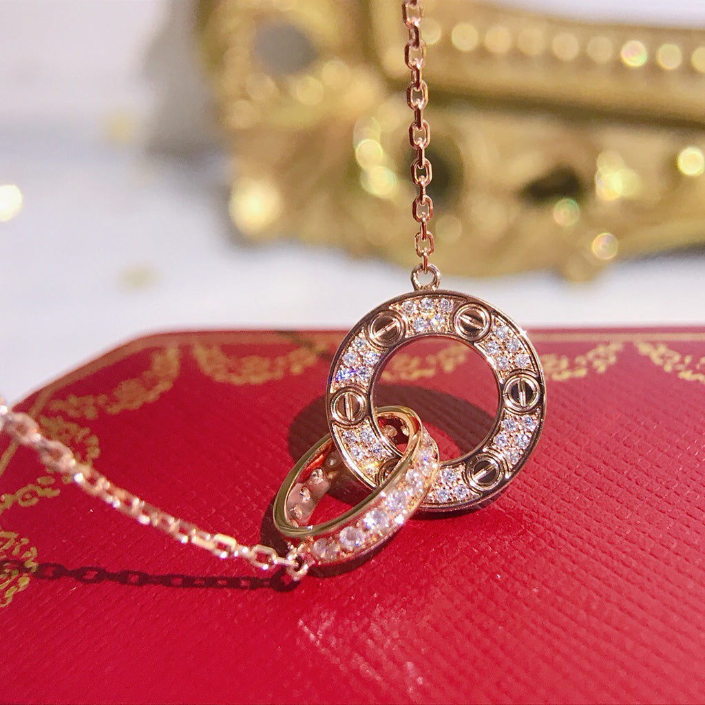 [Resenly Jewelry]LOVE  FULL DIAMOND PENDANT NECKLACE