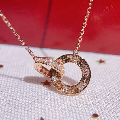 [Resenly Jewelry]LOVE  FULL DIAMOND PENDANT NECKLACE