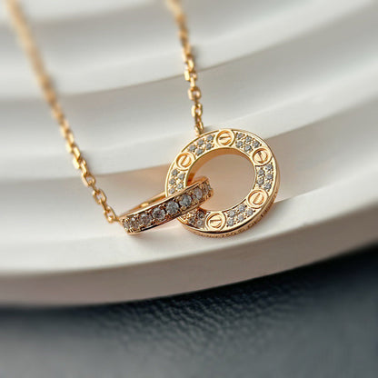 [Resenly Jewelry]LOVE  FULL DIAMOND PENDANT NECKLACE