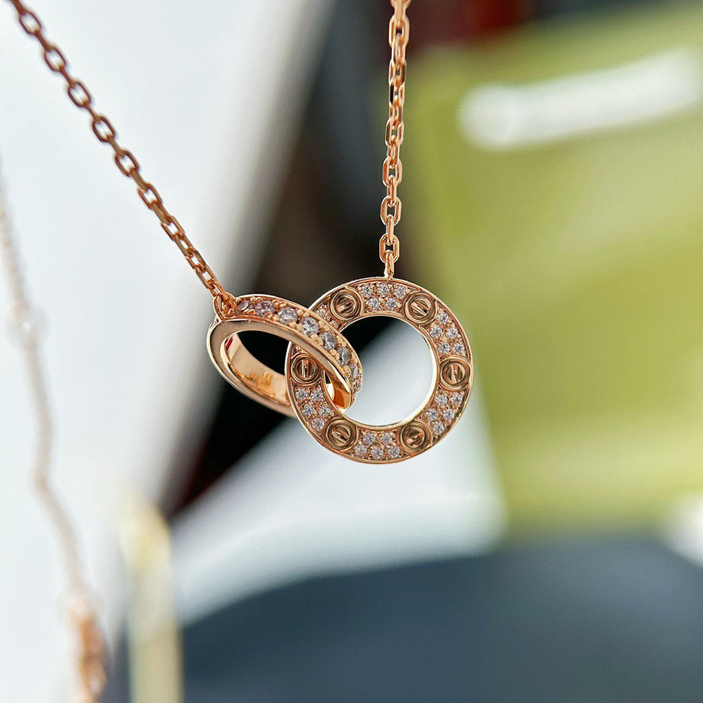 [Resenly Jewelry]LOVE  FULL DIAMOND PENDANT NECKLACE