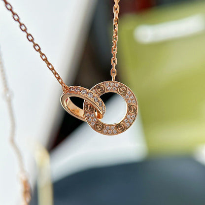 [Resenly Jewelry]LOVE  FULL DIAMOND PENDANT NECKLACE