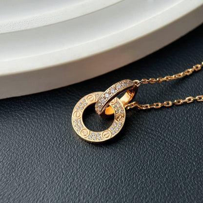 [Resenly Jewelry]LOVE  FULL DIAMOND PENDANT NECKLACE
