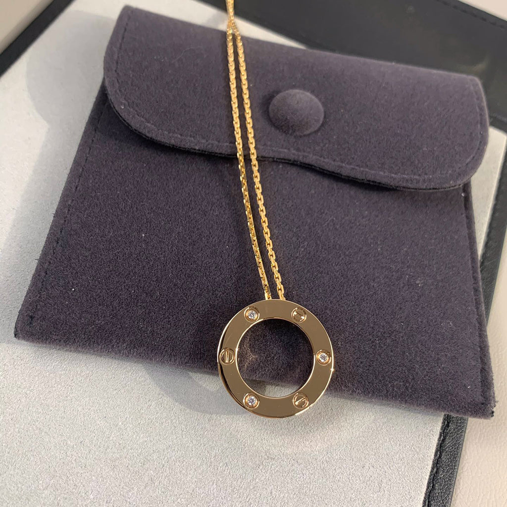 [Resenly Jewelry]LOVE NECKLACE 16MM 3 DIAMONDS