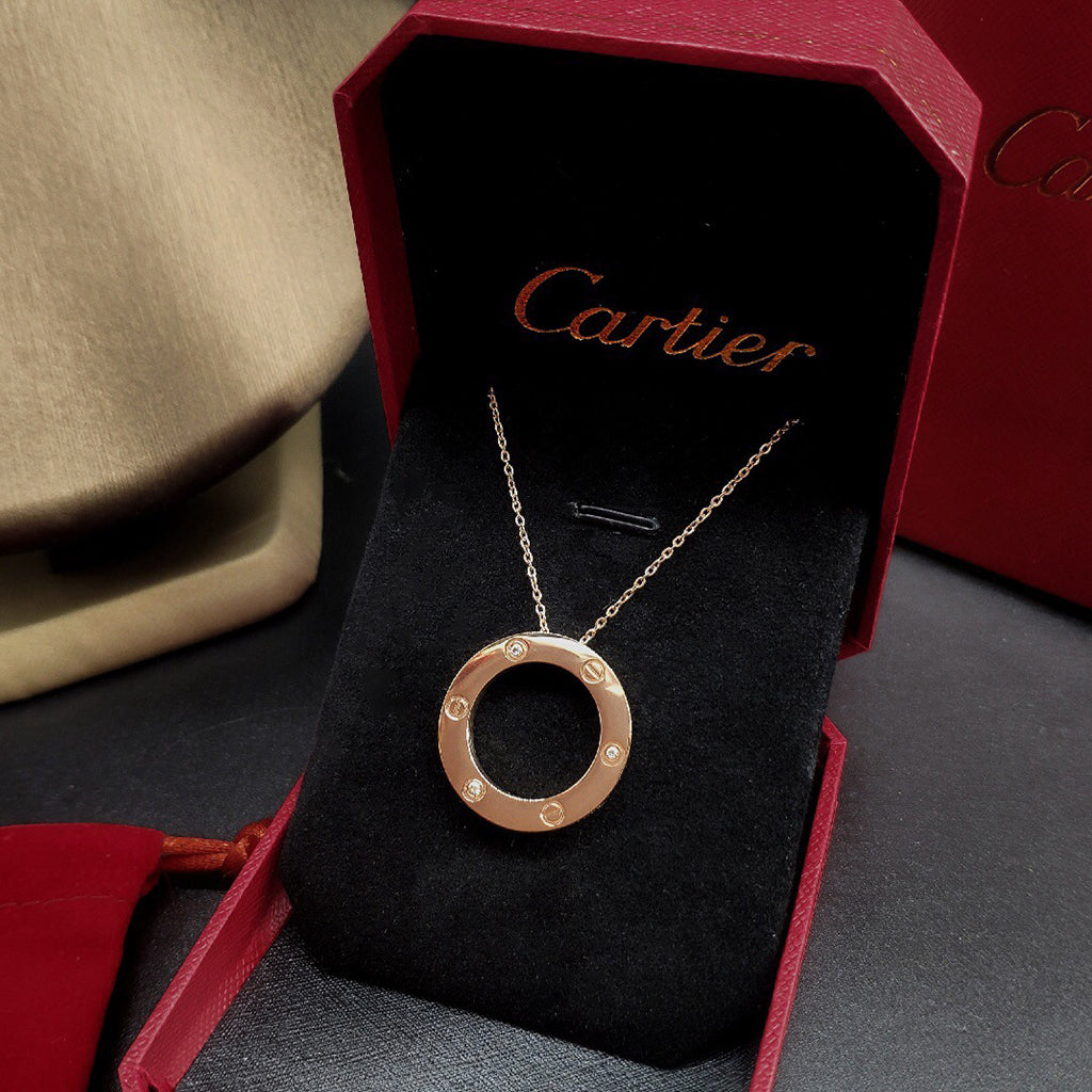 [Resenly Jewelry]LOVE NECKLACE 16MM 3 DIAMONDS
