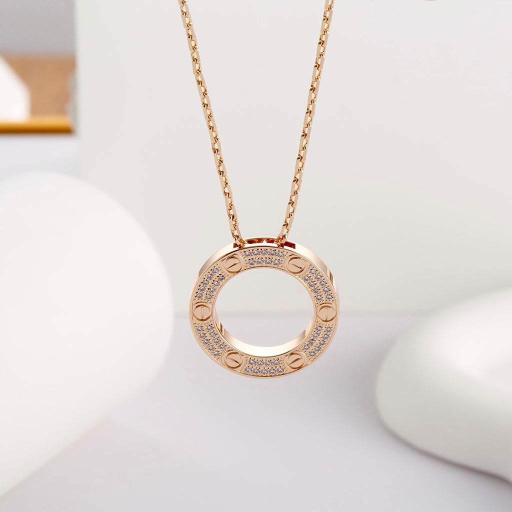 [Resenly Jewelry]LOVE NECKLACE 16MM  FULL DIAMOND