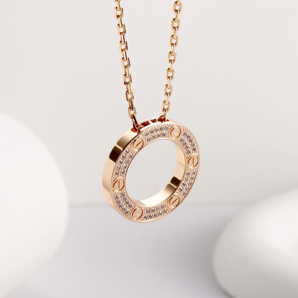 [Resenly Jewelry]LOVE NECKLACE 16MM  FULL DIAMOND