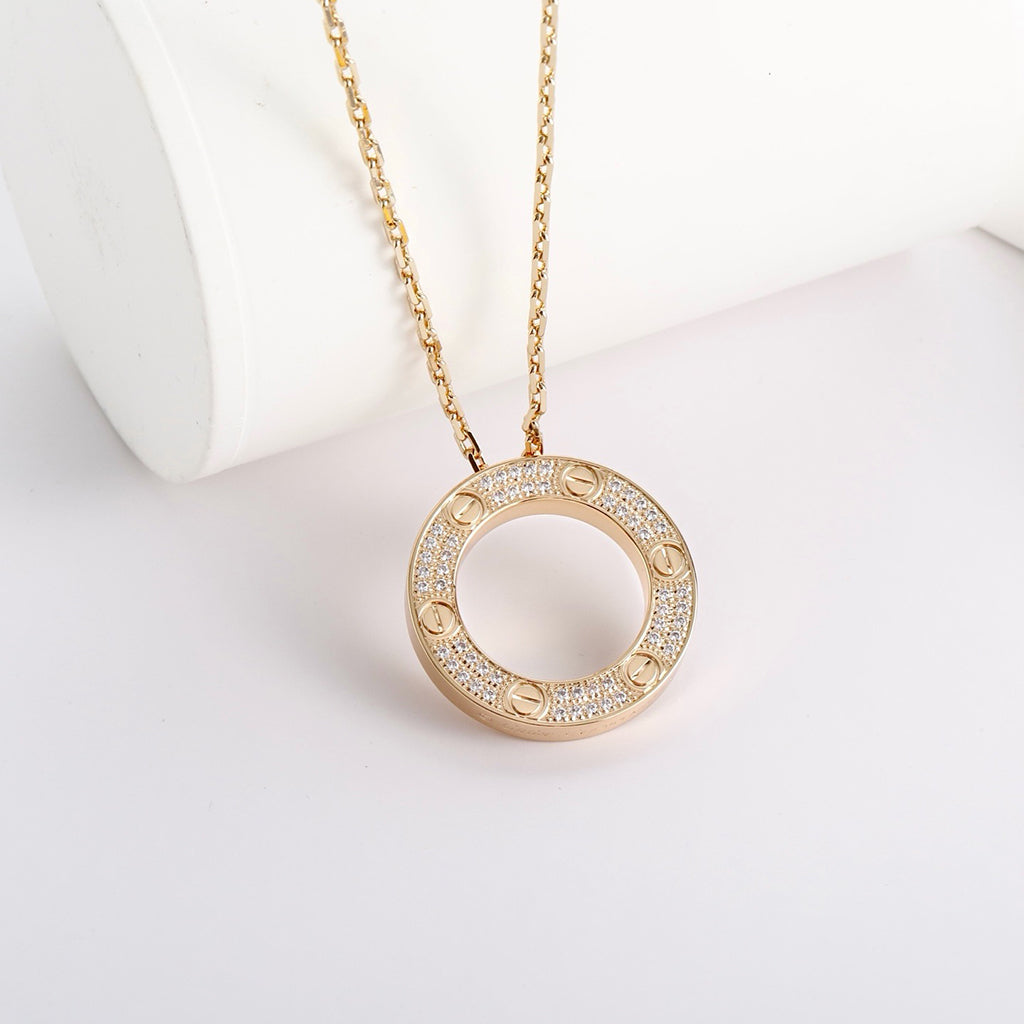 [Resenly Jewelry]LOVE NECKLACE 16MM  FULL DIAMOND