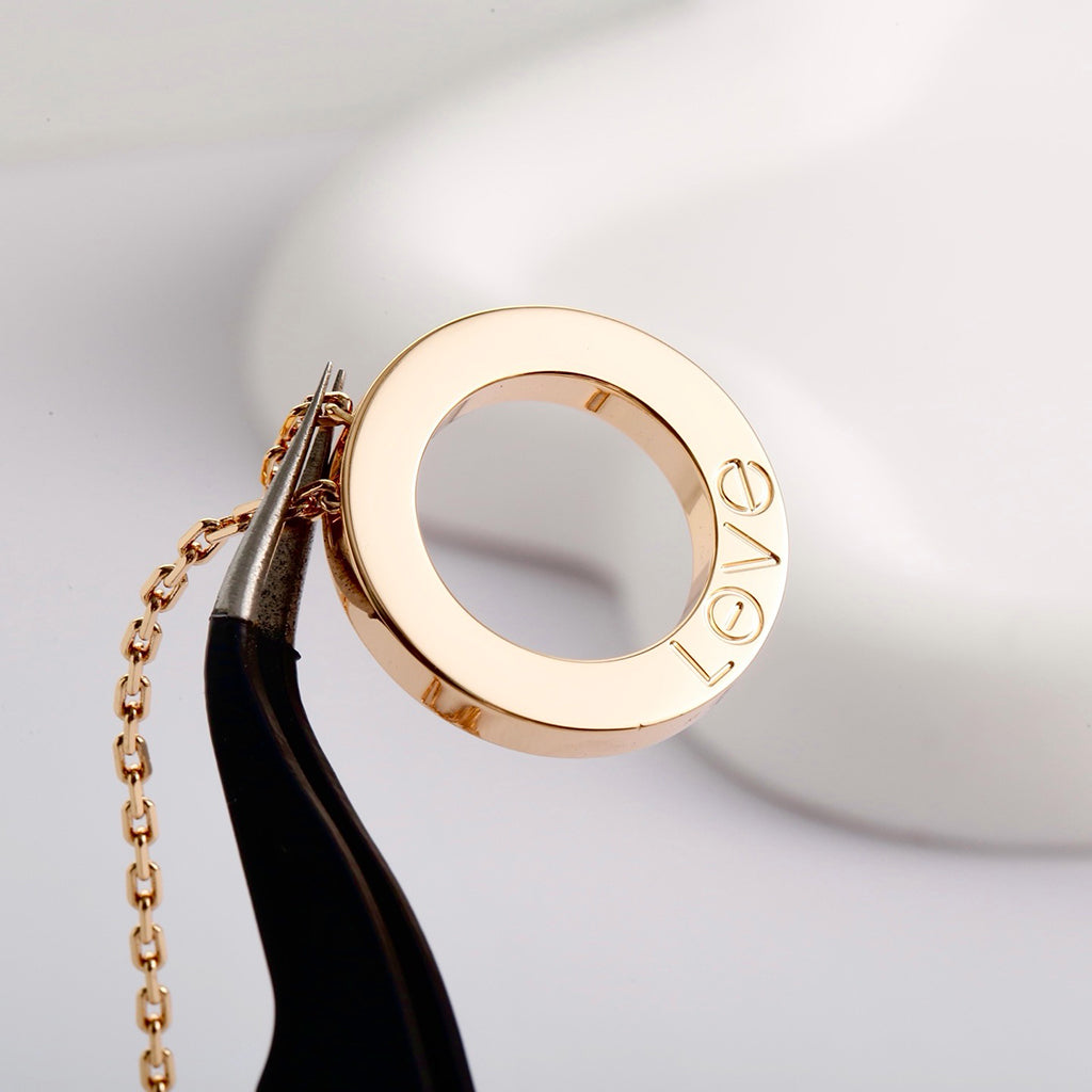 [Resenly Jewelry]LOVE NECKLACE 16MM  FULL DIAMOND