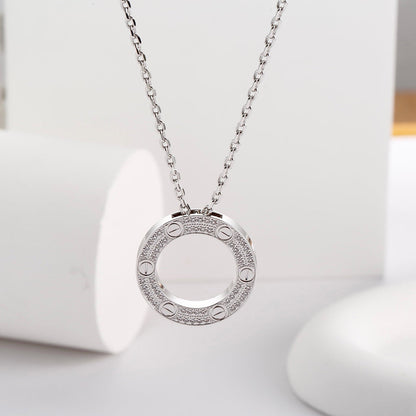 [Resenly Jewelry]LOVE NECKLACE 16MM  FULL DIAMOND