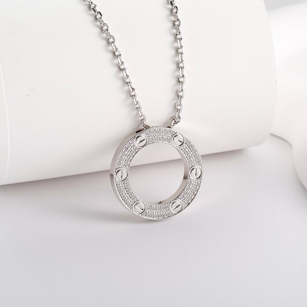 [Resenly Jewelry]LOVE NECKLACE 16MM  FULL DIAMOND