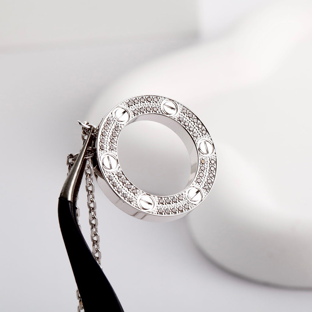 [Resenly Jewelry]LOVE NECKLACE 16MM  FULL DIAMOND