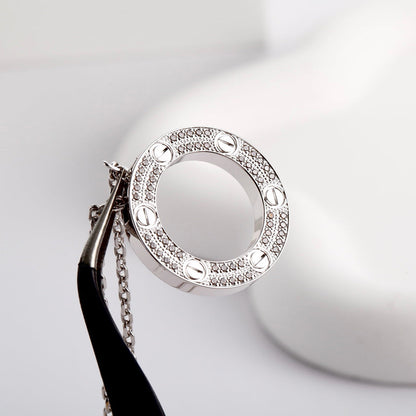 [Resenly Jewelry]LOVE NECKLACE 16MM  FULL DIAMOND
