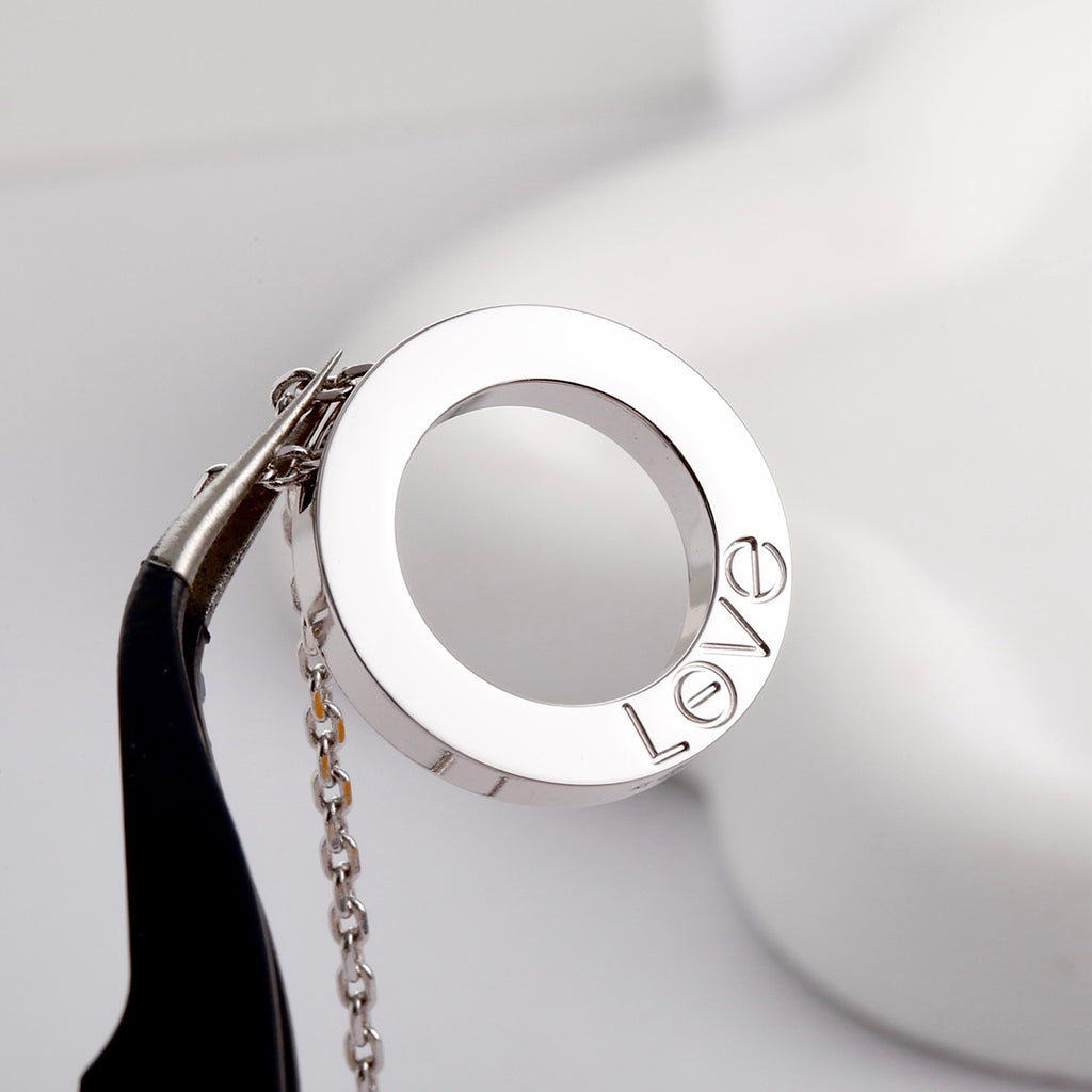 [Resenly Jewelry]LOVE NECKLACE 16MM  FULL DIAMOND