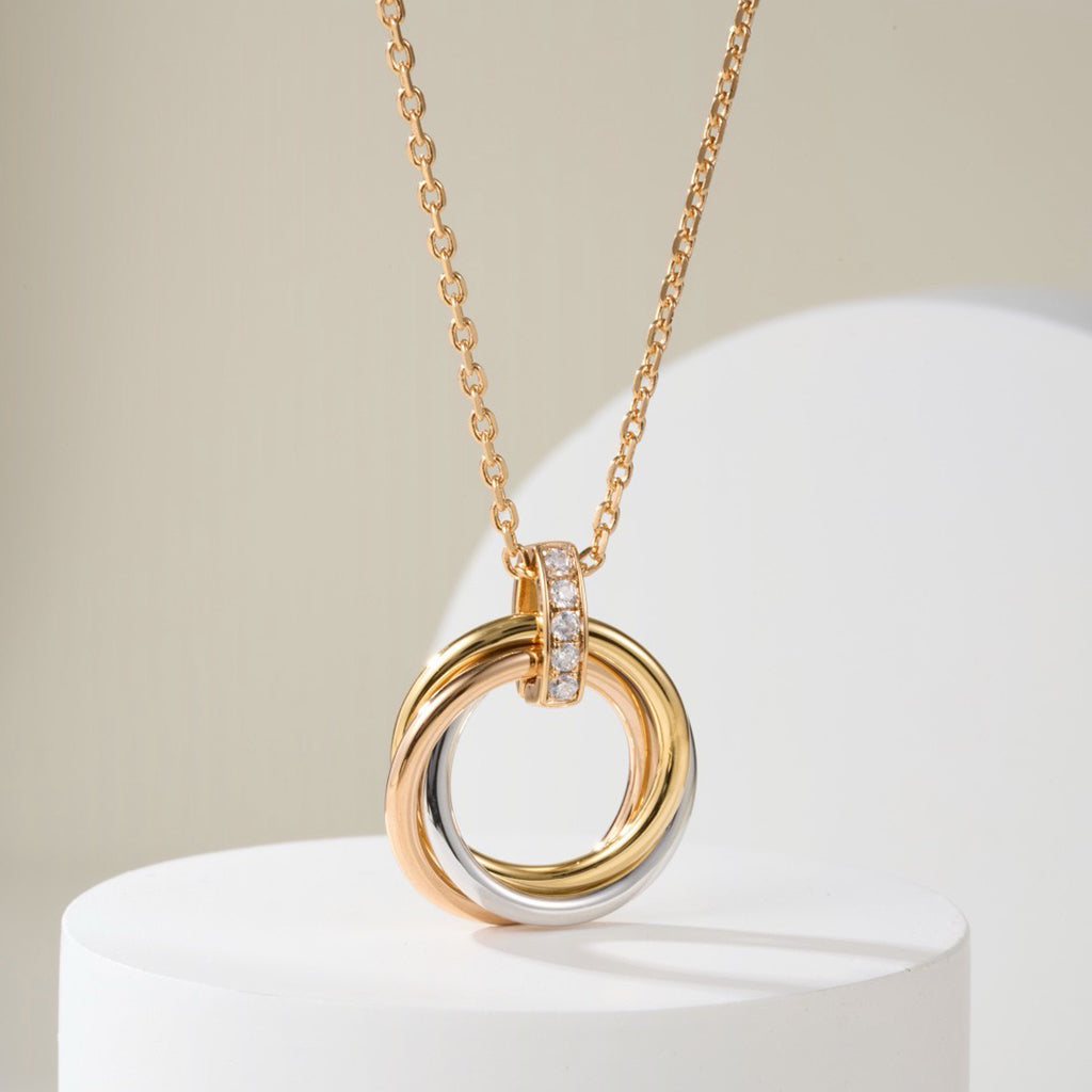 [Resenly Jewelry]TRINITY MEDIUM  DIAMONDS NECKLACE