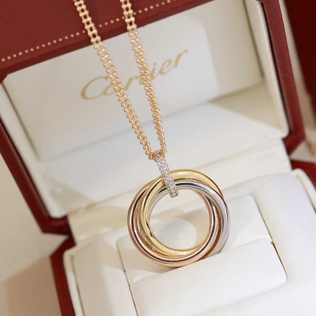 [Resenly Jewelry]TRINITY MEDIUM  DIAMONDS NECKLACE