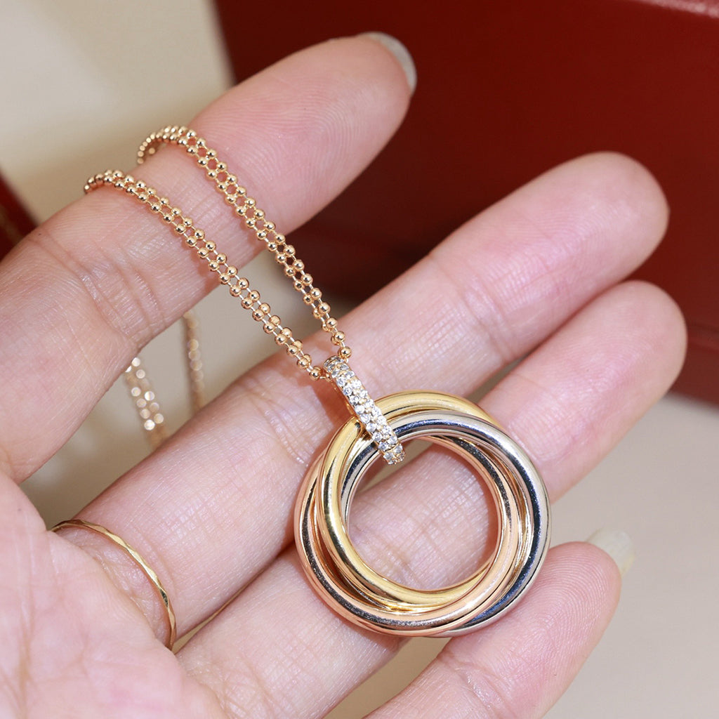 [Resenly Jewelry]TRINITY MEDIUM  DIAMONDS NECKLACE