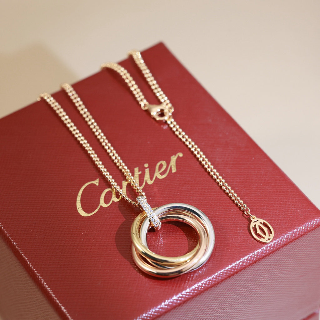 [Resenly Jewelry]TRINITY MEDIUM  DIAMONDS NECKLACE