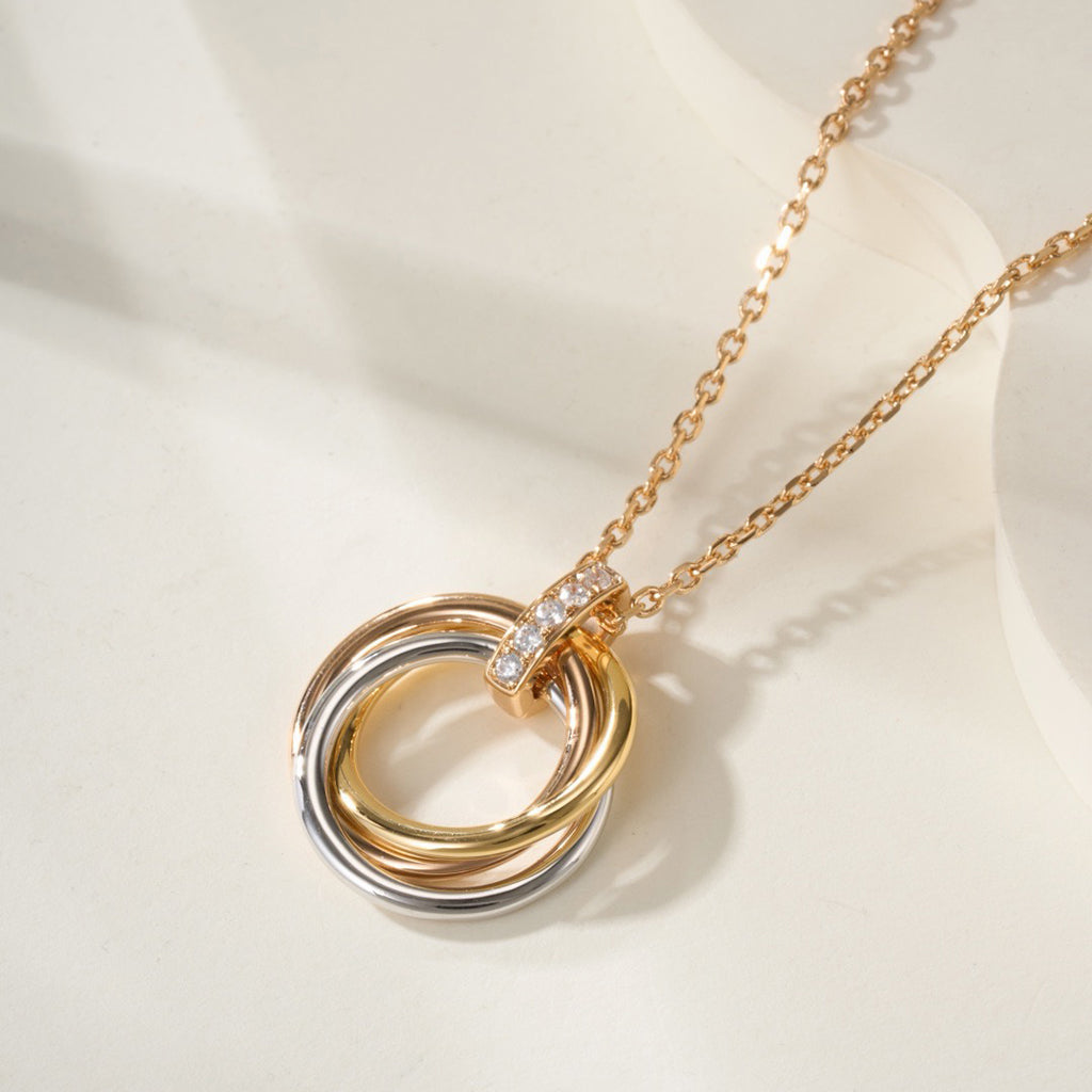 [Resenly Jewelry]TRINITY MEDIUM  DIAMONDS NECKLACE