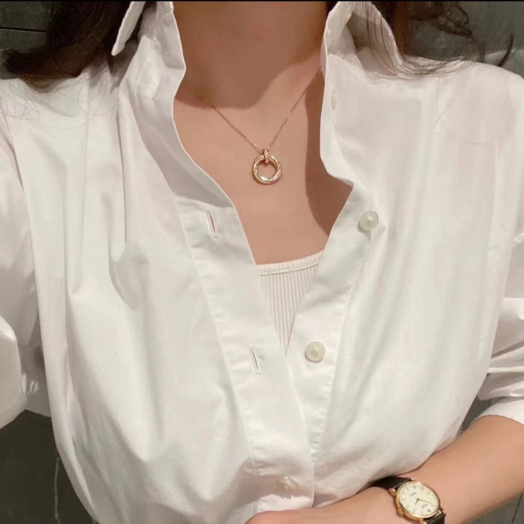 [Resenly Jewelry]TRINITY MEDIUM  DIAMONDS NECKLACE