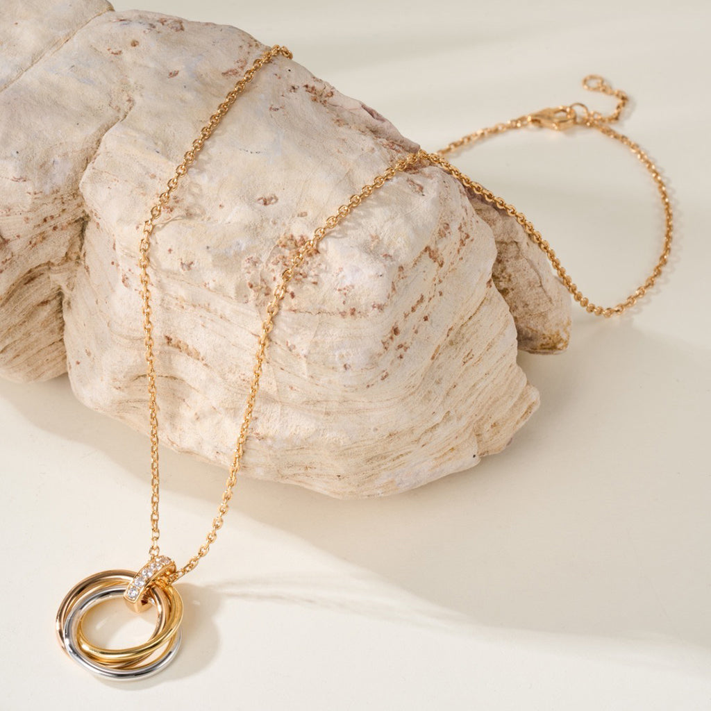 [Resenly Jewelry]TRINITY MEDIUM  DIAMONDS NECKLACE