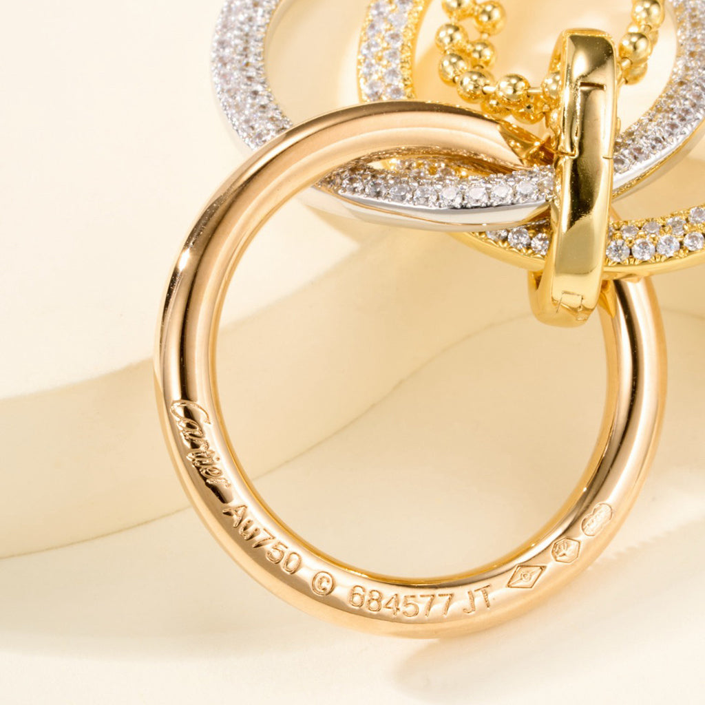 [Resenly Jewelry]TRINITY LARGE FULL DIAMOND  NECKLACE