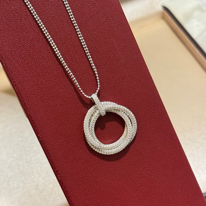 [Resenly Jewelry]TRINITY LARGE FULL DIAMOND  NECKLACE