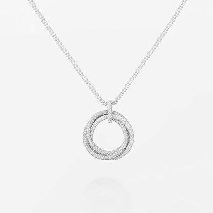 [Resenly Jewelry]TRINITY LARGE FULL DIAMOND  NECKLACE