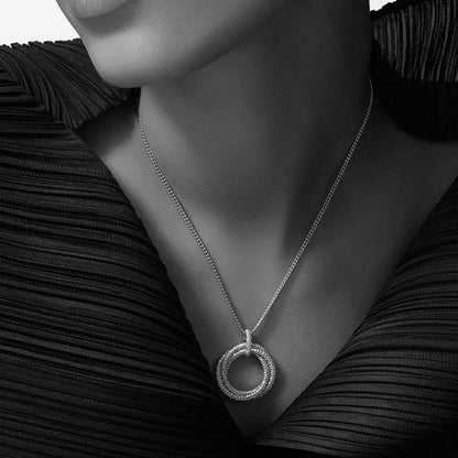 [Resenly Jewelry]TRINITY LARGE FULL DIAMOND  NECKLACE