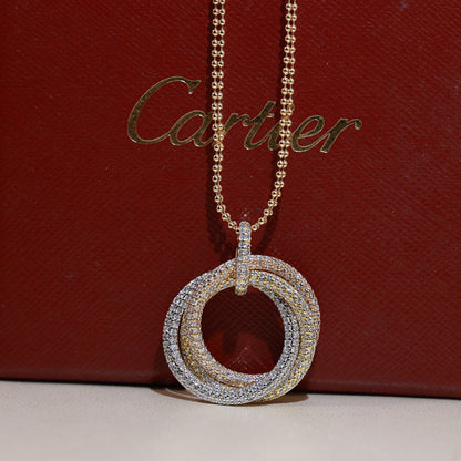 [Resenly Jewelry]TRINITY LARGE FULL DIAMOND  NECKLACE