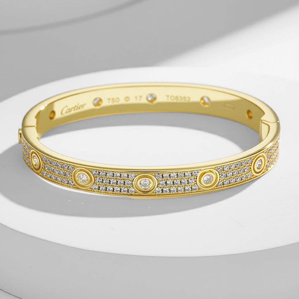 [Resenly Jewelry]LOVE BRACELET 6.1MM DIAMOND-PAVED 10 BIG DIAMONDS
