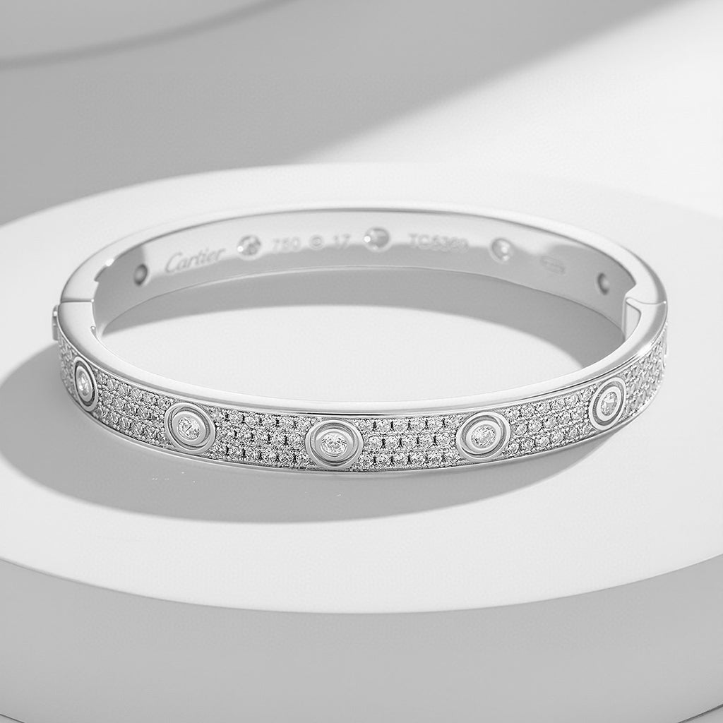 [Resenly Jewelry]LOVE BRACELET 6.1MM DIAMOND-PAVED 10 BIG DIAMONDS