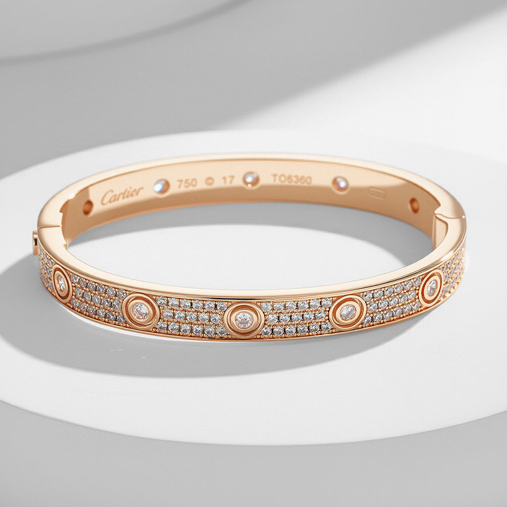 [Resenly Jewelry]LOVE BRACELET 6.1MM DIAMOND-PAVED 10 BIG DIAMONDS