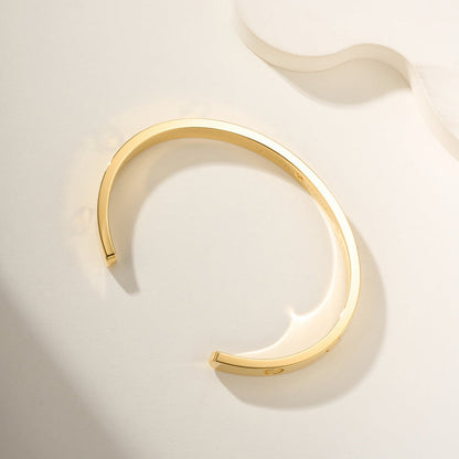 [Resenly Jewelry]LOVE BRACELET 6.1MM 1 DIAMOND OPEN CUFF