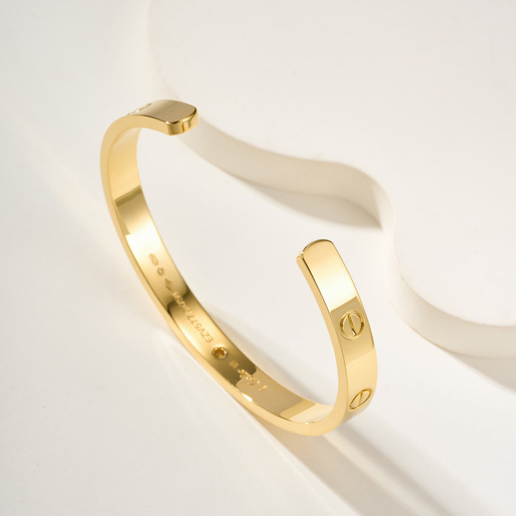 [Resenly Jewelry]LOVE BRACELET 6.1MM 1 DIAMOND OPEN CUFF