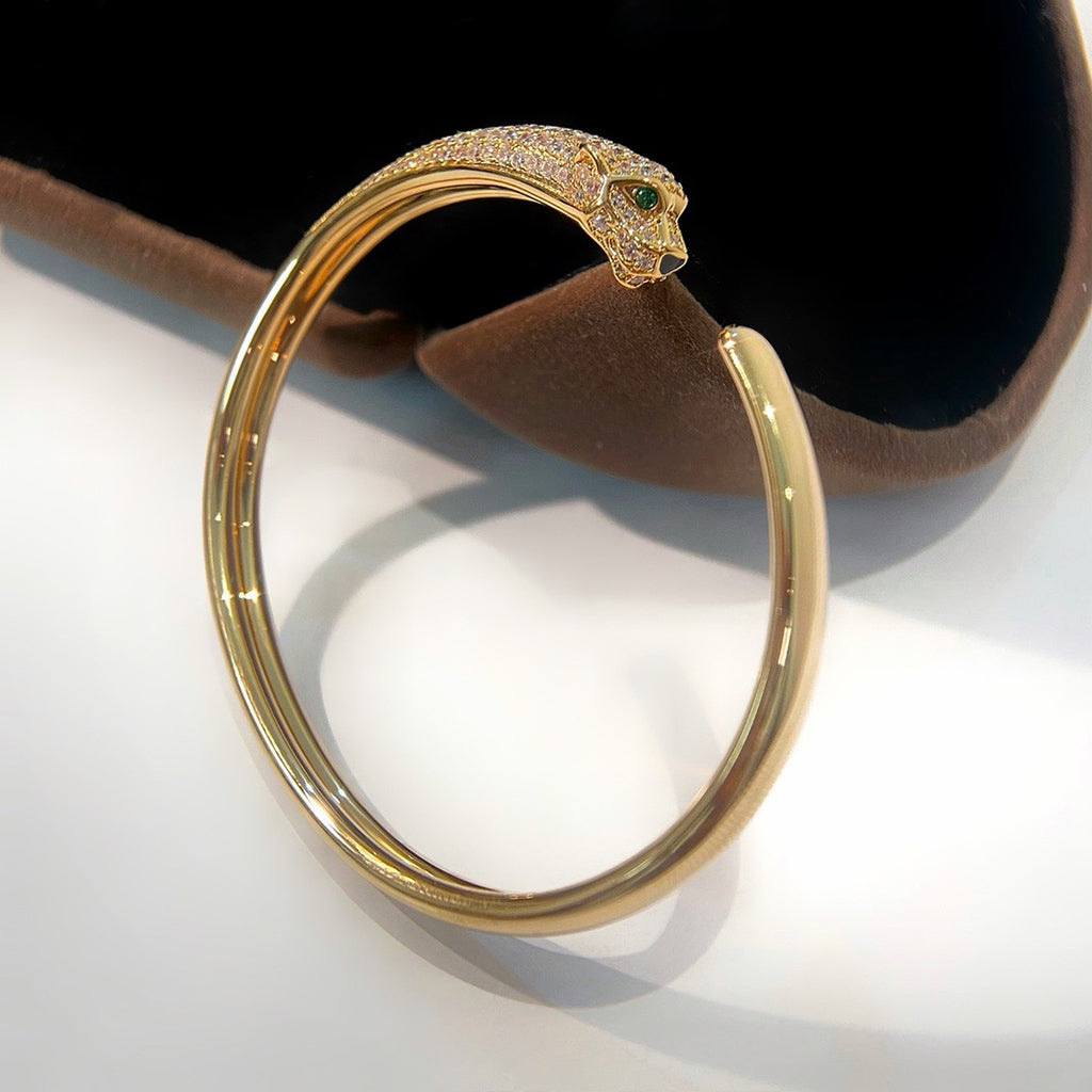 [Resenly Jewelry]PANTHERE HALF DIAMOND OPEN BRACELET