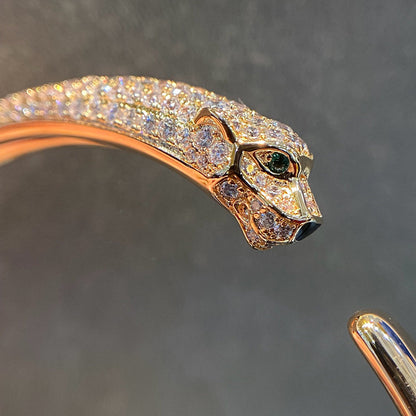 [Resenly Jewelry]PANTHERE HALF DIAMOND OPEN BRACELET